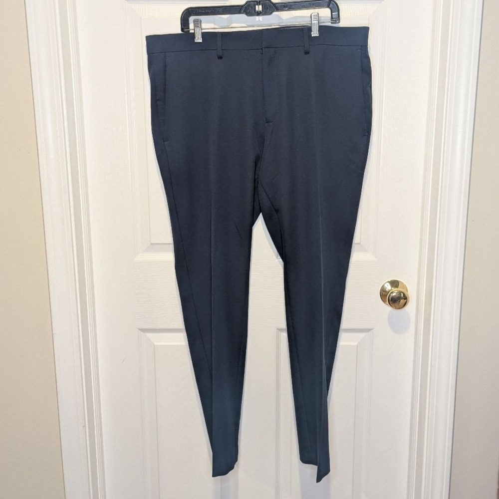 Reaction Kenneth Cole Men's Size 38 X 30‎ Navy Blue Front Seam Dress Pants